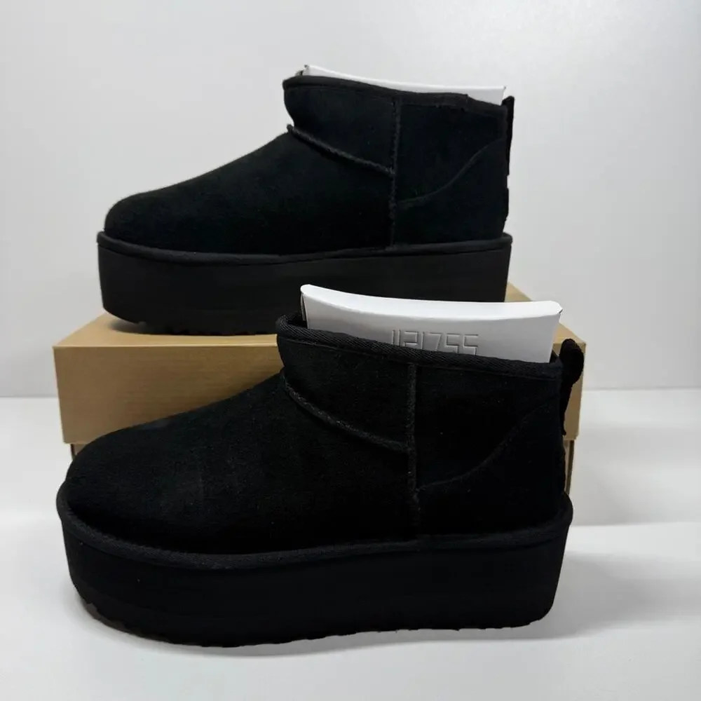 NIB UGG Women's Classic Ultra Mini Platform Size 9 In Black